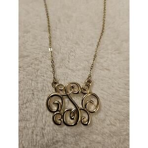 Womens Fashion "S" Necklace Gold 18"